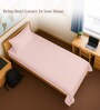Light Pink Solid 400 TC Cotton Single Sized Bedsheet with 1 Pillow Cover