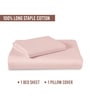 Light Pink Solid 400 TC Cotton Single Sized Bedsheet with 1 Pillow Cover
