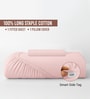 Light Pink Solid 400 TC Cotton Single Sized Fitted sheet with 1 Pillow Cover