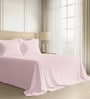 Light Pink Solid 600 TC Cotton Super King Sized Bedsheet with 4 Pillow Covers