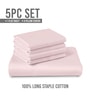 Light Pink Solid 600 TC Cotton Super King Sized Bedsheet with 4 Pillow Covers
