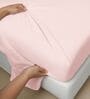 Light Pink Solid 800 TC Cotton Super King Sized Bedsheet with 4 Pillow Covers