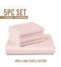 Light Pink Solid 800 TC Cotton Super King Sized Bedsheet with 4 Pillow Covers