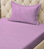 Light Purple Solid 300 TC Cotton Blend Single Bedsheet with Pillow Cover