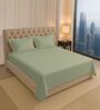 Light Sage Solid 400 TC Cotton King Sized Bedsheet with 2 Pillow Covers