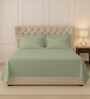 Light Sage Solid 400 TC Cotton King Sized Bedsheet with 2 Pillow Covers