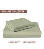 Light Sage Solid 400 TC Cotton King Sized Bedsheet with 2 Pillow Covers