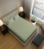 Light sage Solid 400 TC Cotton King Sized Fitted sheet with 2 Pillow Covers