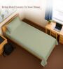 Light Sage Solid 400 TC Cotton Single Sized Bedsheet with 1 Pillow Cover