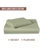 Light Sage Solid 400 TC Cotton Single Sized Bedsheet with 1 Pillow Cover