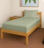 Light sage Solid 400 TC Cotton Single Sized Fitted sheet with 1 Pillow Cover