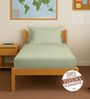 Light sage Solid 400 TC Cotton Single Sized Fitted sheet with 1 Pillow Cover