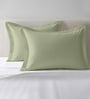 Light sage Solid 400 TC Cotton Standard Sized 2 Pillow Covers