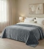 Grey Cloudy Mink Silky-Soft All Season Single Blanket