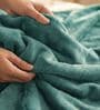 Teal Cloudy Mink Silky-Soft All Season Single Blanket