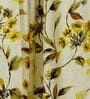 Yellow Floral Cotton Blend 5 Ft Blackout Rod Pocket Window Curtain