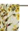 Yellow Floral Cotton Blend 5 Ft Blackout Rod Pocket Window Curtain