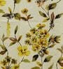 Yellow Floral Cotton Blend 5 Ft Blackout Rod Pocket Window Curtain