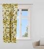 Yellow Floral Cotton Blend 5 Ft Blackout Rod Pocket Window Curtain