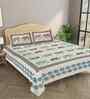 Blue and Black Abstract 180 TC Cotton King Sized Bedsheet with 2 Pillow Covers Blue and Black Abstract 180 TC Cotton King Sized Bedsheet with 2 Pillow Covers