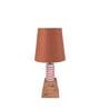 Red Lighthouse Artisan Resin & Wood Table Lamp