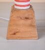 Red Lighthouse Artisan Resin & Wood Table Lamp