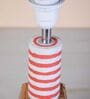 Red Lighthouse Artisan Resin & Wood Table Lamp
