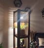 Lighthouse Brown Wooden Shelf Floor Lamp with brown base