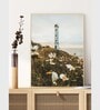lighthouse with flowers, coastal wall art