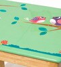 Lil Birds Solid Wood Kids Activity Table in Green Colour with 2 Chair