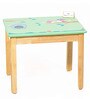 Lil Birds Solid Wood Kids Activity Table in Green Colour with 2 Chair