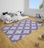 Lilac 100% Wool Abstract 5 x 8 Feet Hand Tufted Carpet