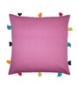 Lilac Cotton Solid 14x14 inches Cushion Covers (Pack of 3)