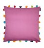 Lilac Cotton Solid Tassel 8x8 inches Cushion Covers (1 Pc)