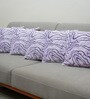 Lilac Polyester Abstract 16x16 inches Cushion Covers Set of 5