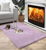 Lilac Solid Polyester 4 X 6 Feet Machine Made Carpet