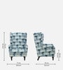 Liliac Fabric Wing Chair in Blue Multiprint Colour