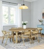 Lillebonne Mango Wood 6 Seater Dining Set In Natural Finish
