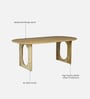 Lillebonne Mango Wood 6 Seater Dining Table In Natural Finish