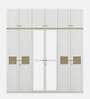Lilly 6 Door Wardrobe With Loft & Mirror In Kingston White Finish With Locker & Drawer