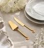 Gold Lilly Cake Server With Knife