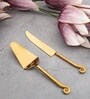 Gold Lilly Cake Server With Knife