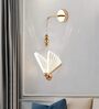 Lily Butterfly Wall Light White Crystal & Metal Body Tri-Color LED Modern Decorative Wall Lamp for Bedroom Living Room