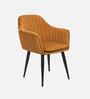Lily Fabric Accent Chair In Golden Colour