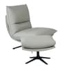 Lily Leatherette  Lounge Chair in Beige Colour With Foot Stool And Adjustable gear Back