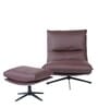 Lily Leatherette Lounge Chair in Tan Colour With Foot Stool And Adjustable gear Back