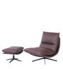 Lily Leatherette Lounge Chair in Tan Colour With Foot Stool And Adjustable gear Back