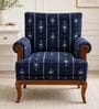 Lilya Teak Wood Arm Chair With Suede Fabric In Multicolor