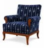 Lilya Teak Wood Arm Chair With Suede Fabric In Multicolor