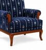 Lilya Teak Wood Arm Chair With Suede Fabric In Multicolor